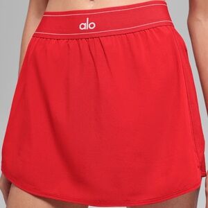 Alo Yoga Match Point Tennis Skirt Bright Red XS